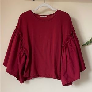 Zara Trafaluc Ruby Red Blouse